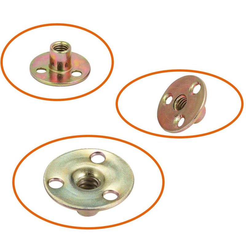 Socell 5/16"-18 T Nuts Brad Hole Carbon Steel Round Base Screw-in T-Nuts Furniture Hardware Flange Insert Female Thread T-Nut 5/16"-18ï¼ˆ12pcsï¼‰ - Image 3